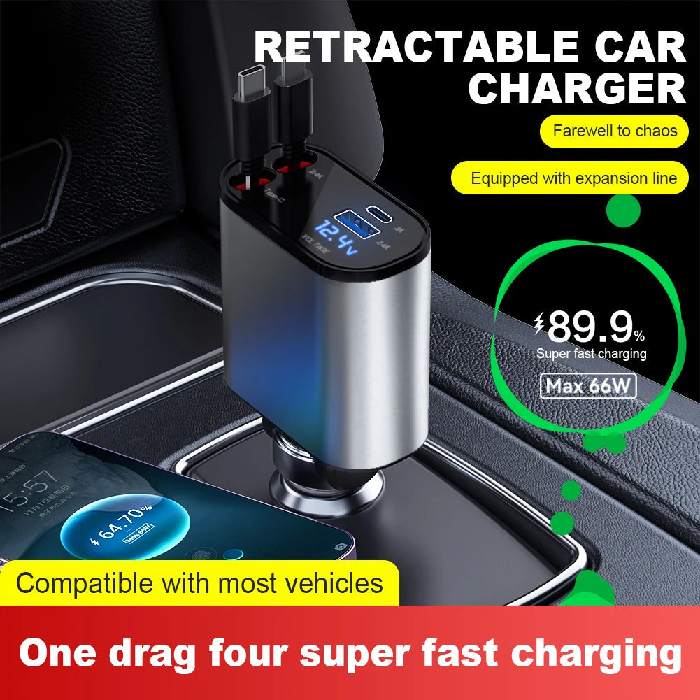 Retractable Car Charger USB