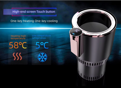 Smart Digital Screen Car Cup Holder Cooler Heater Cold Hot